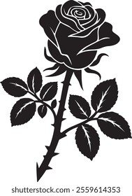 rose silhouettes vector art design