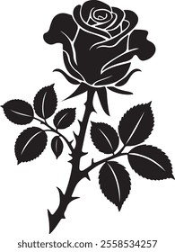 rose silhouettes vector icon design