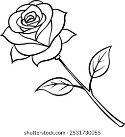 Rose silhouettes vector illustration on white background