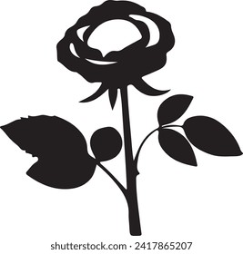 Rose silhouette.This is an editable eps vector file.