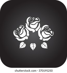 Rose simple icon on  background