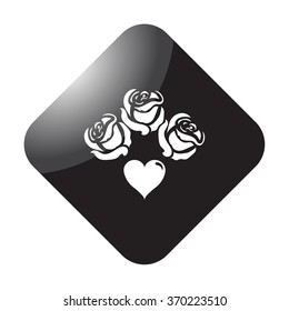 Rose simple icon on  background