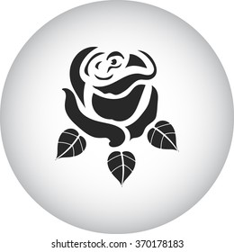 Rose simple icon on colorful background