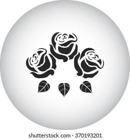 Rose simple icon on colorful background