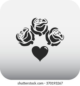 Rose simple icon on colorful background