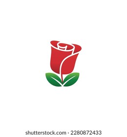 Rose simple logo design vector