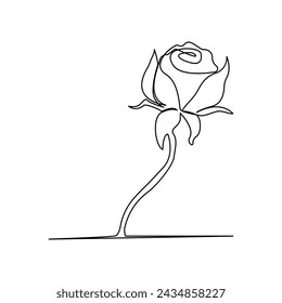 Dibujo de arte vectorial y diseño de tatuaje de una línea de salida continua rosa
