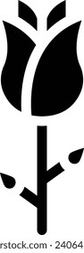 Rose single vector line icon