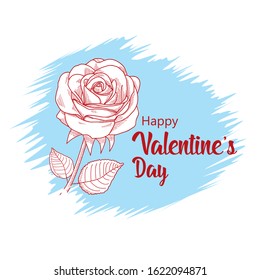 rose sketch for valentine day. vector illustration