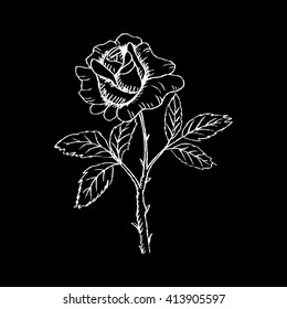 Rose. Sketchy style.