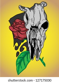 rose and skull