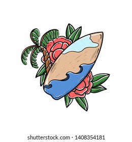 Rose sky vector design illustration. rose vector. beach design. tshirt design.