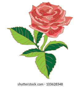  rose small tattoo vector