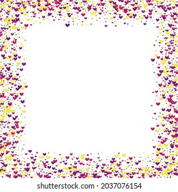 Rose Spray Circle Texture. Pink Valentines Backdrop. Yellow Round Romance. Red Card Illustration. Greeting Frame.