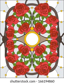  rose in stained glass window