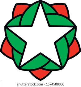 Rose Star flower isolated vector logo