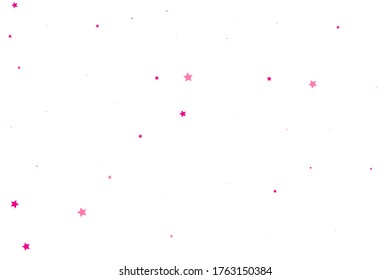 Rose Stars Cosmos. Red Confetti Greeting. Salmon Falling Background. Celebration Gift. Pink Glitter Wallpaper. Sparkling Cosmos. Texture Banner. Universe Wallpaper.