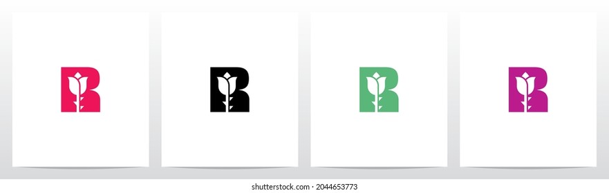 Rose con el diseño del logotipo Stem On Letter