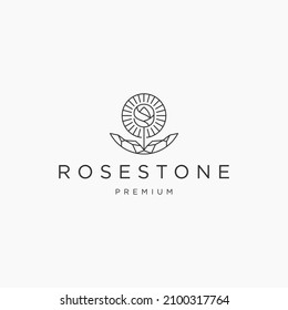 Rose stone logo icon design template