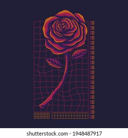 Rose streetwear vector illustration for your company or brand