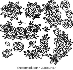 Rose Svg Template For Laser And Paper Cut svg