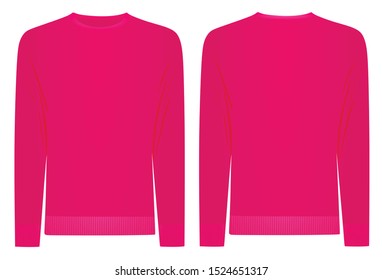 Rose sweater. front and back side. vector illustration