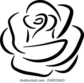 Rose symbol, vector flat icon, line art illustration