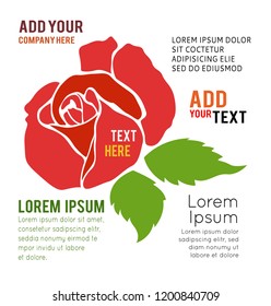 Rose symbol, vector icon, illustration on white background