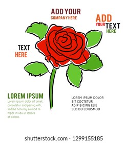 Rose symbol, vector icon, illustration on white background