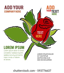 Rose symbol, vector icon, illustration on white background