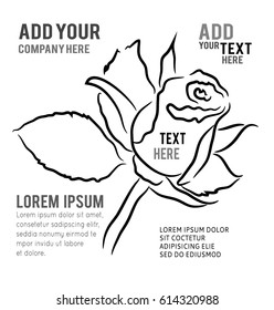 Rose symbol, vector icon, illustration on white background