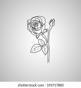 rose symbols, decorative vector illustration