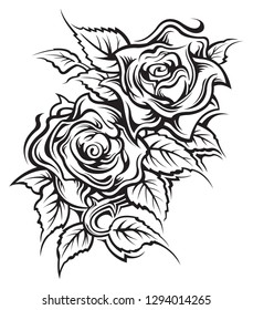 Rose Tattoo Design Stock Vector (Royalty Free) 1294014265