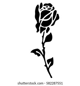 Rose tattoo set vector illustration for web. stencil