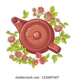 rose tea illustration