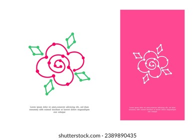 plantilla de diseño de logotipo de tecnología de rosa 