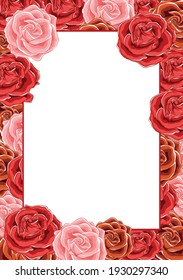 Tarjeta de textura rosa. Floral, diseño de invitación a la boda. Marco geométrico. Textura de rosa. Folleto, plantilla de portada.