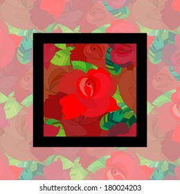 Rose, texture. Seamless floral pattern made up of flower buds and leaves.