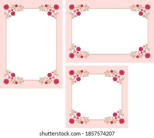 Rose themed background.A frame that gave a change in size to the same design.Good frame for a4 size paper.Certificate frame.