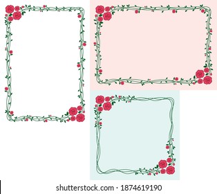 Rose themed background.A frame that gave a change in size to the same design.Good frame for a4 size paper.Certificate frame.