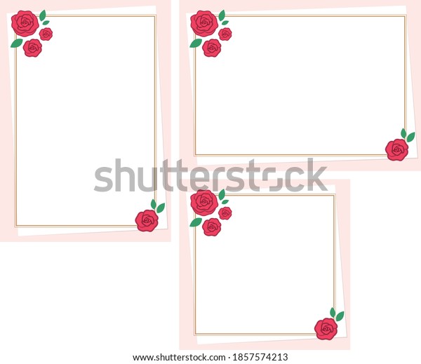Rose themed background.A frame that gave a change\
in size to the same design.Good frame for a4 size paper.Certificate\
frame.