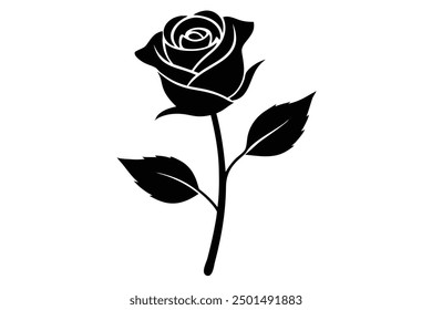 Rose Esta es una ilustración editable de la silueta del Vector del archivo de EPS 