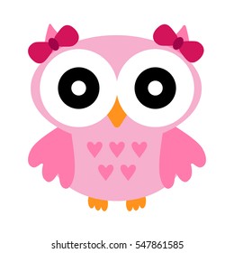 Rose toy owl on a white background