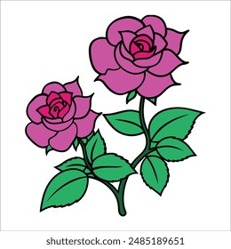 A rose tree with two flowers 2