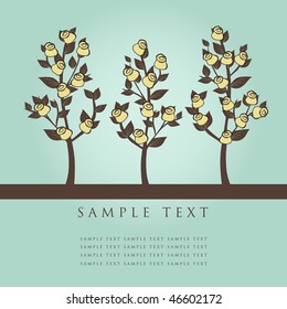 Rose trees. Vector.