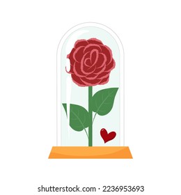 Rose under a glass hood