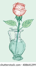 rose in vase
