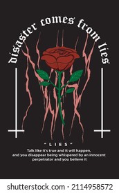 The rose vector art for streetwear design clothing brand