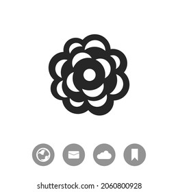 Rose vector black simple icon