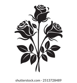 rose vector Bouquet. rose tree illustration, Rose flower bud. pattern design